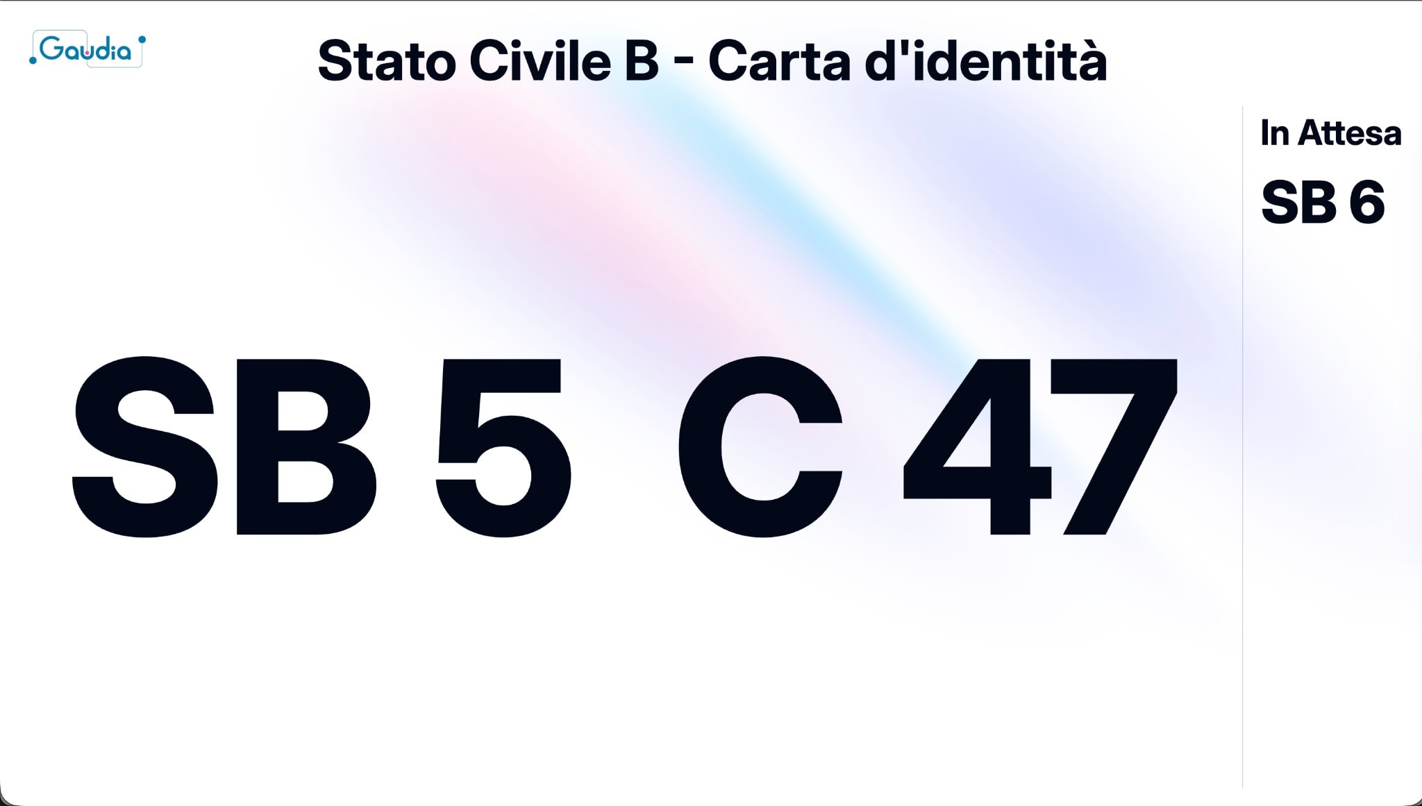 Digital signage display showing current tickets being served